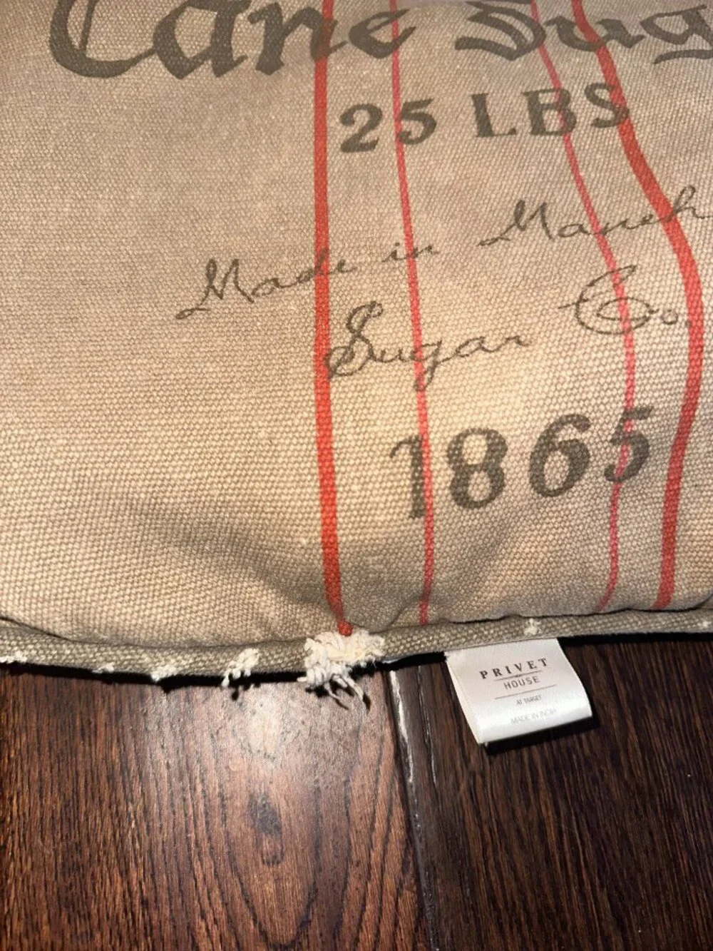 Privet House at Target Vintage Cane Sugar Feed Sack Throw Pillow Cushion